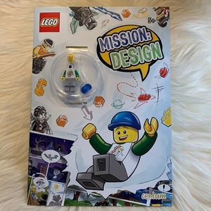 Lego mission design activity book with mini figure NEW